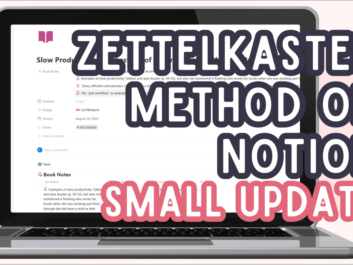 Update to Free Notion Template of the Zettelkasten Note-Taking&nbsp;Method